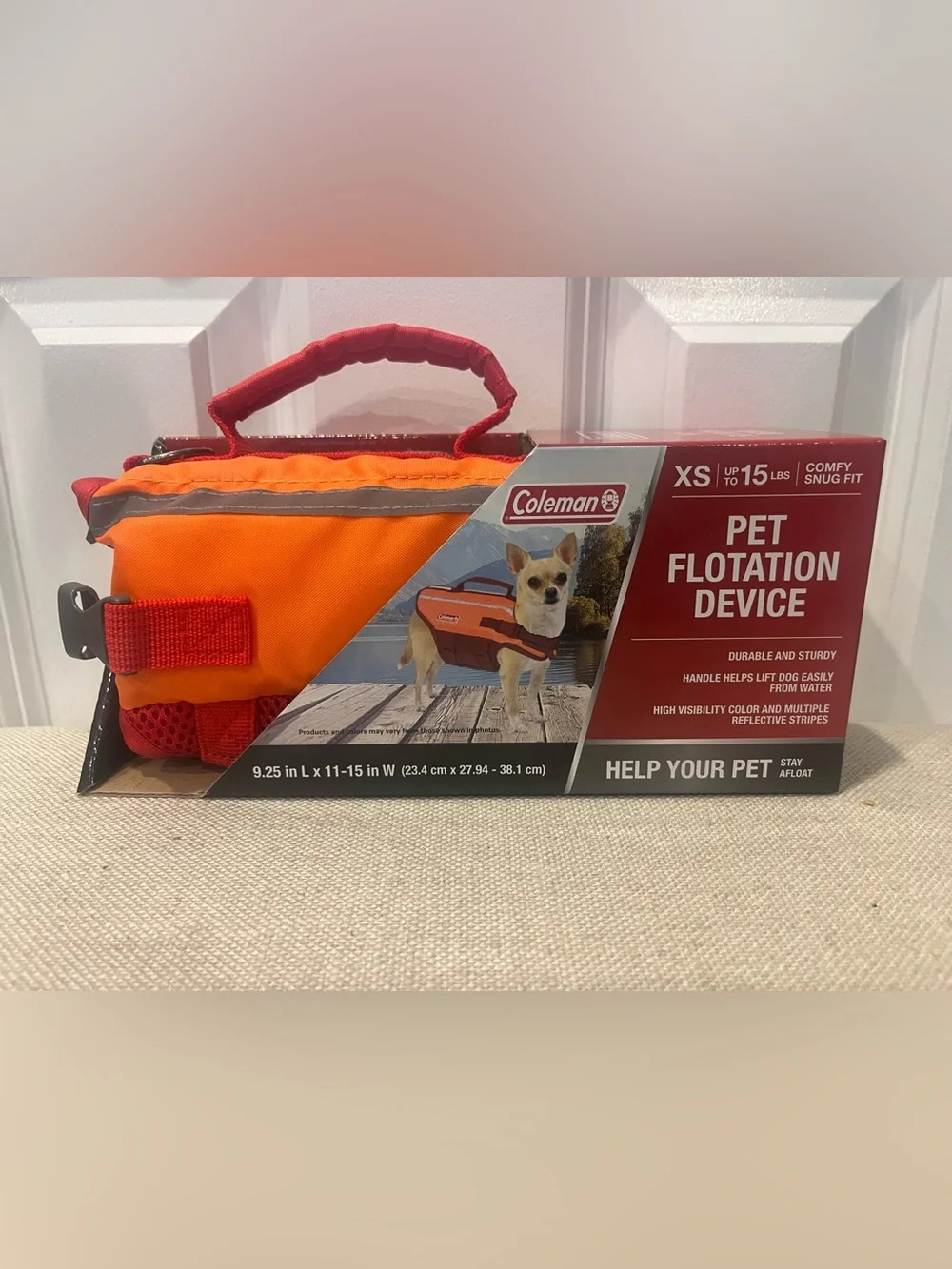 NWT COLEMAN PET FLOTATION DEVICE- XS (Up to 15lbs)